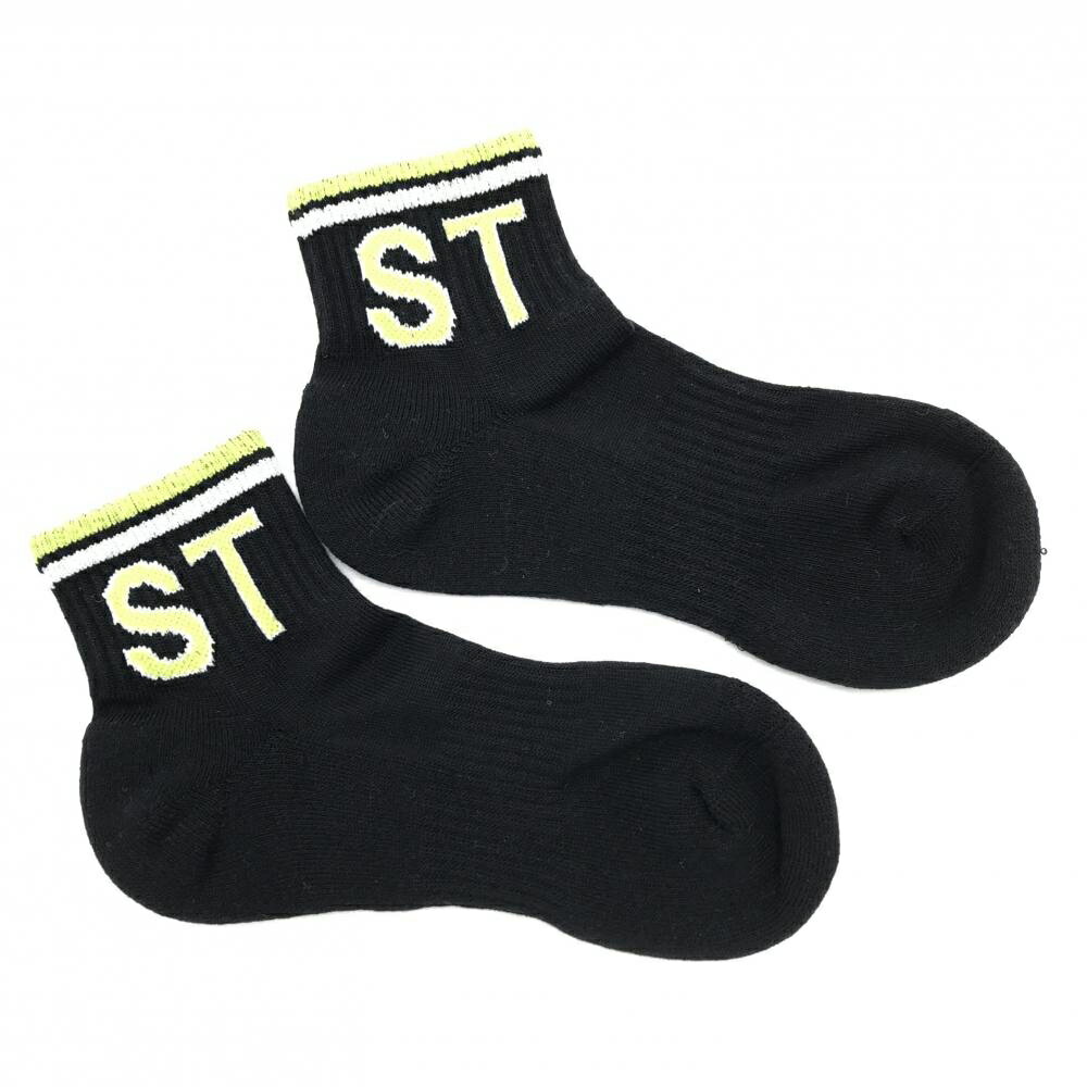 【未使用品】サマンサタバサ ソックス 黒×ライトグリーン 英字 レディース F247/24 ゴルフウェア Samantha Thavasa