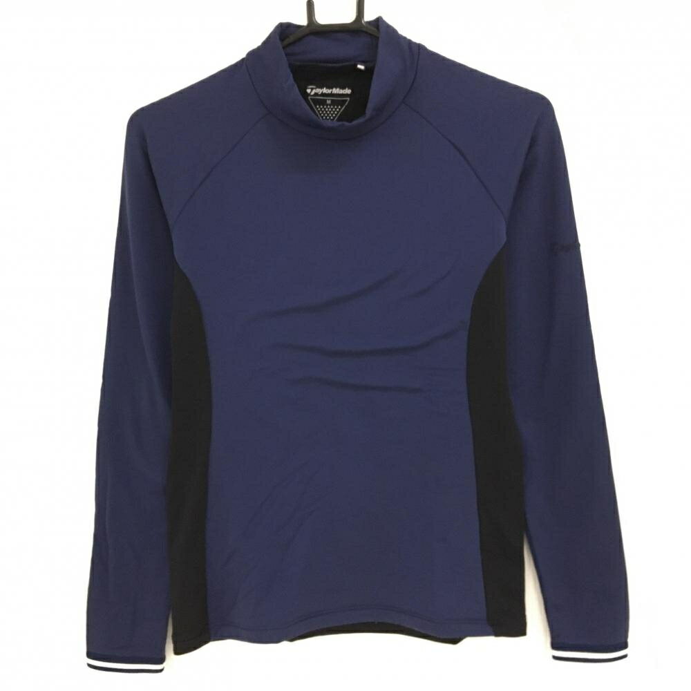【超美品】テーラーメイド ハイネックインナーシャツ ネイビー×黒 裏起毛 レディース M ゴルフウェア TaylorMade