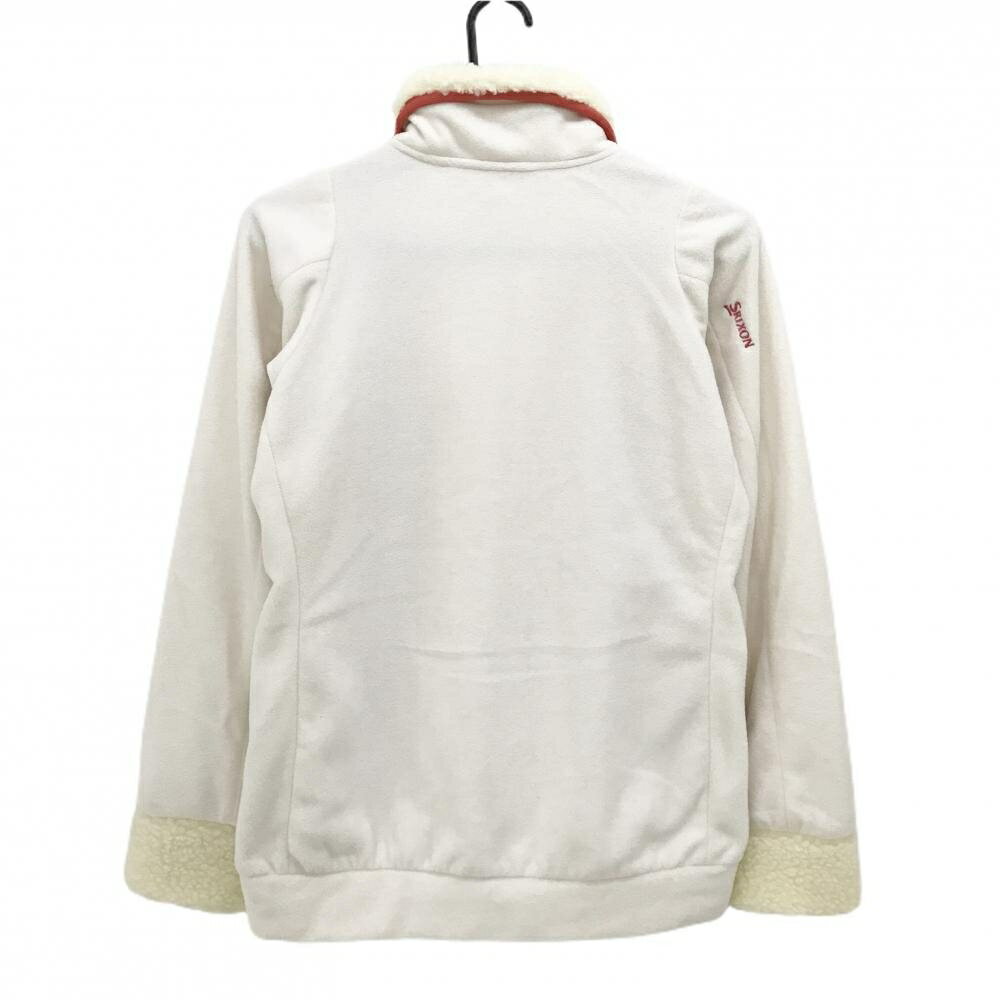 【超美品】スリクソン 切替ジャケット アイボリー×ピンク系 フリース生地 前身頃・ネックボア レディース L ゴルフウェア SRIXON