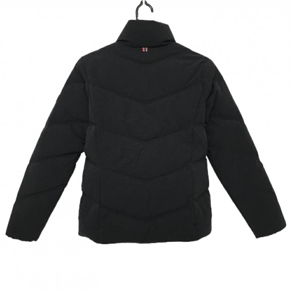 【超美品】カッパ ダウンジャケット 黒 ロゴ刺しゅう ダウン80％ フェザー20％ レディース M ゴルフウェア Kappa