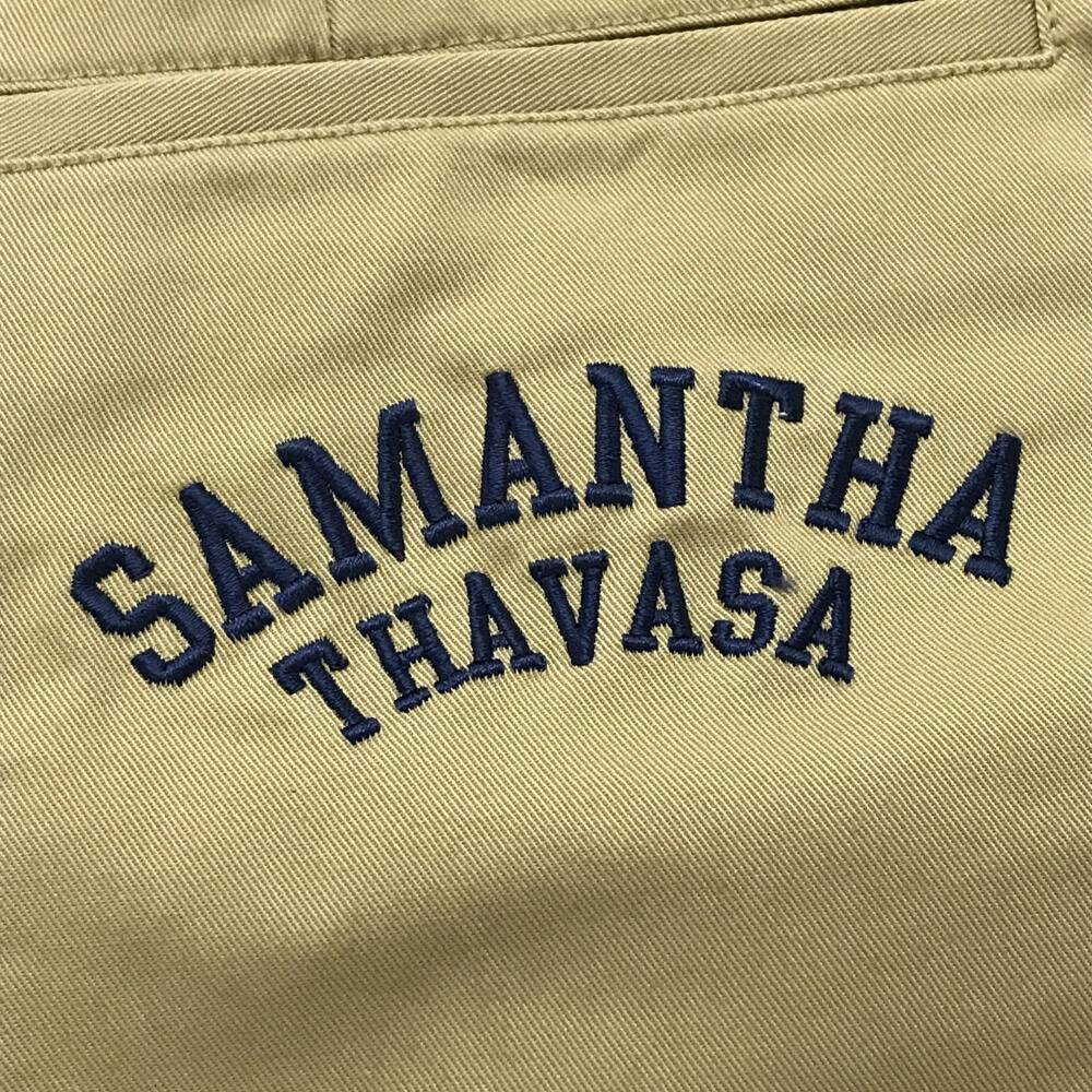 【新品】サマンサタバサNo.7 スカート ブラウン ロゴ刺しゅうネイビー レディース 38(M) ゴルフウェア Samantha Thavasa