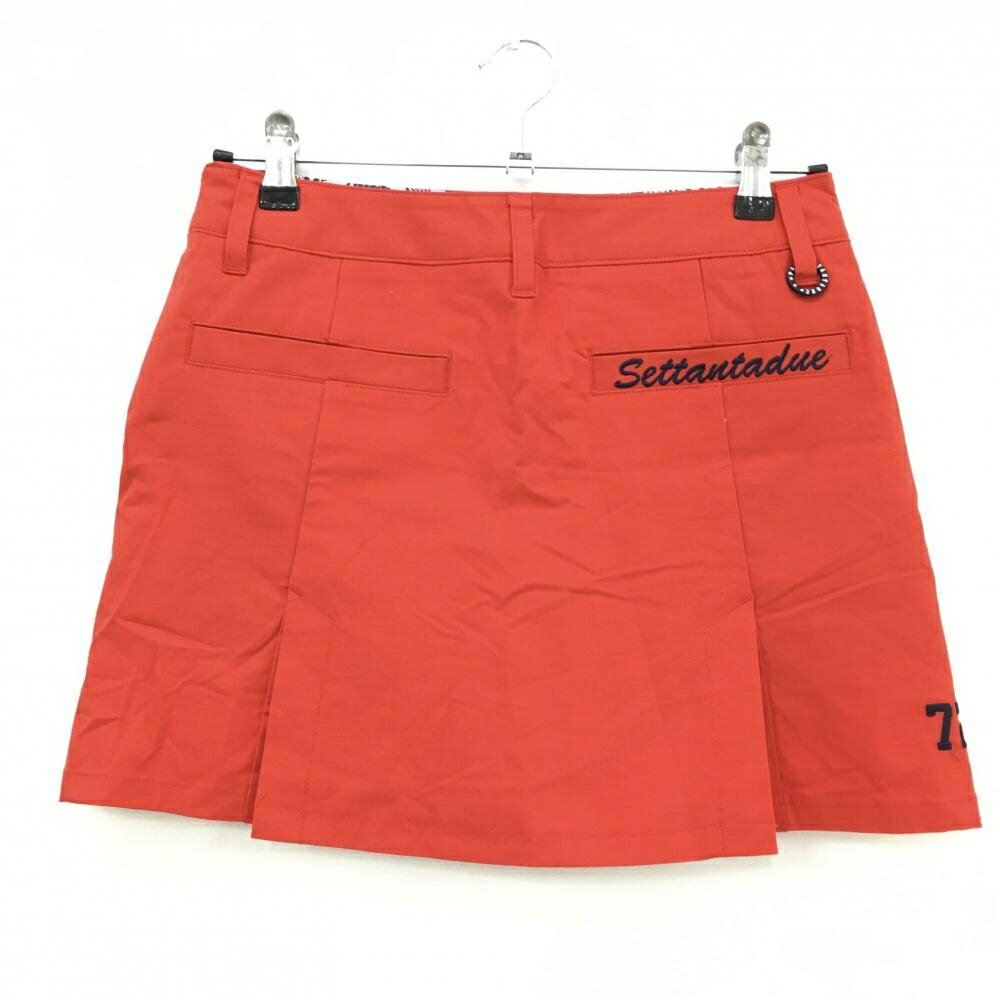 【超美品】パーセッタンタドゥエ スカート レッド ロゴネイビー 内側パンツ レディース S ゴルフウェア PAR72