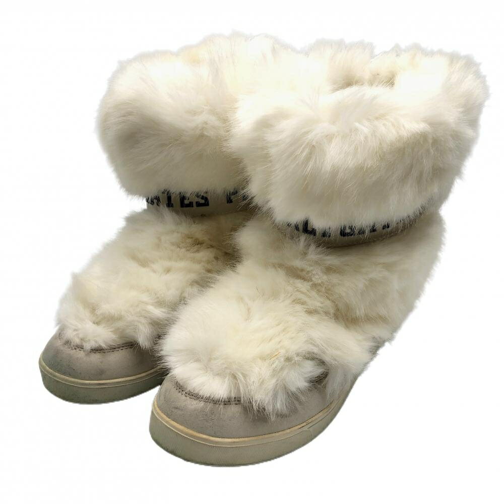 パーリーゲイツ ゴルフブーツ 白 ファー 053-8292102 レディース 24.5 ゴルフウェア PEARLY GATES