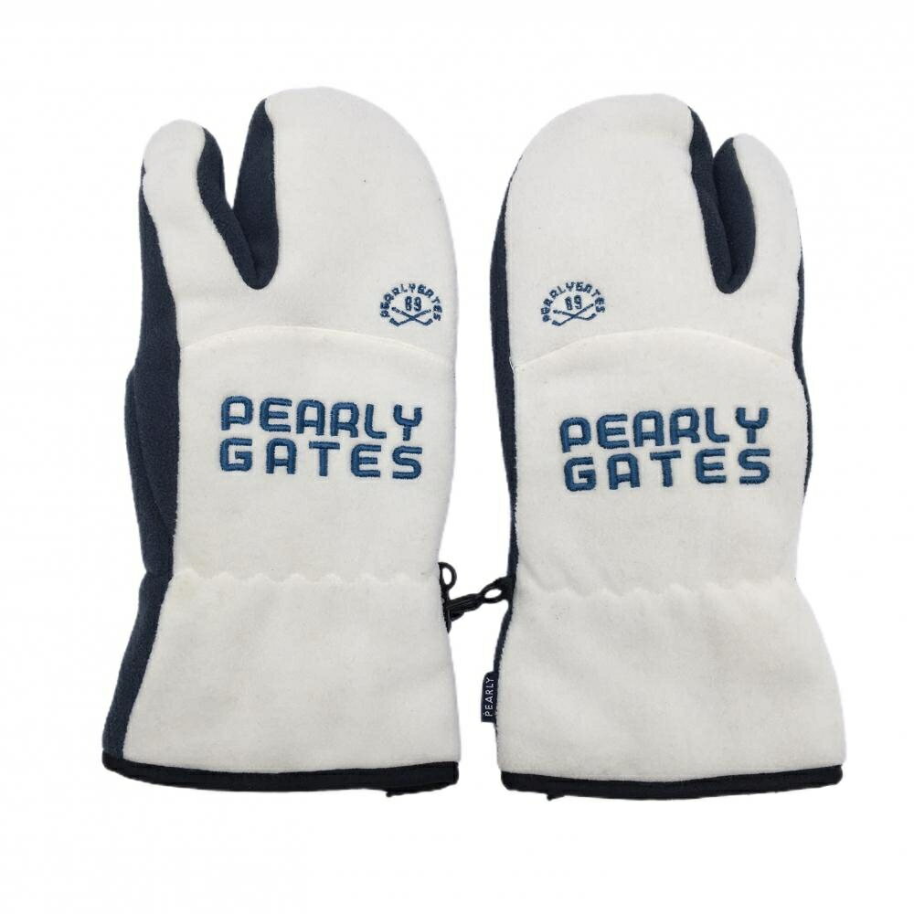 【当店ポイント10倍！楽天スーパーセル期間限定】【美品】パーリーゲイツ ミトングローブ 白×ネイビー ..