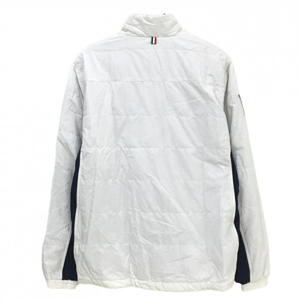 【新品】カッパ 中綿ブルゾン 白×ネイビー 発熱 蓄熱保温 ハーフジップ 収納袋付 メンズ LL ゴルフウェア Kappa