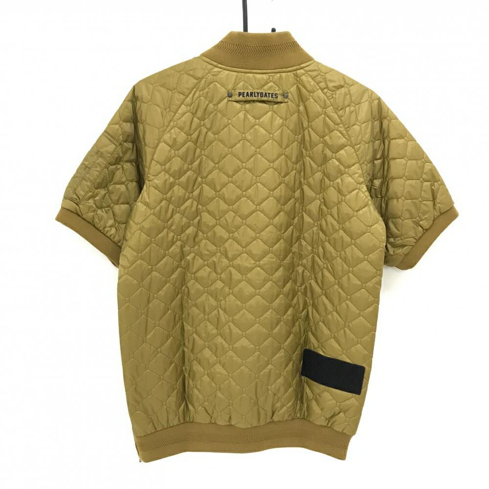 【超美品】パーリーゲイツ 半袖中綿ブルゾン ライトブラウン系 キルティング ハーフジップ メンズ 4(M) ゴルフウェア PEARLY GATES