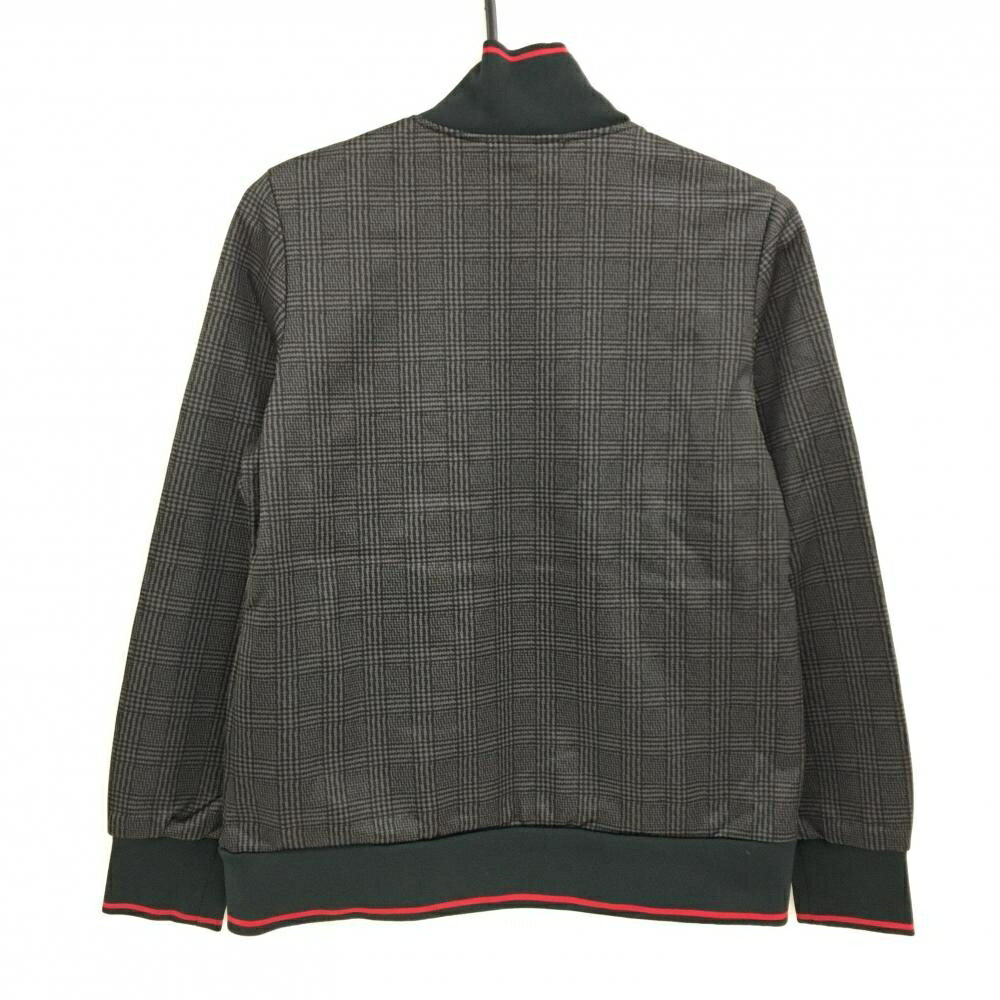 【超美品】マリクレール ジャケット 黒×グレー グレンチェック調 裏起毛 レディース M ゴルフウェア marie claire
