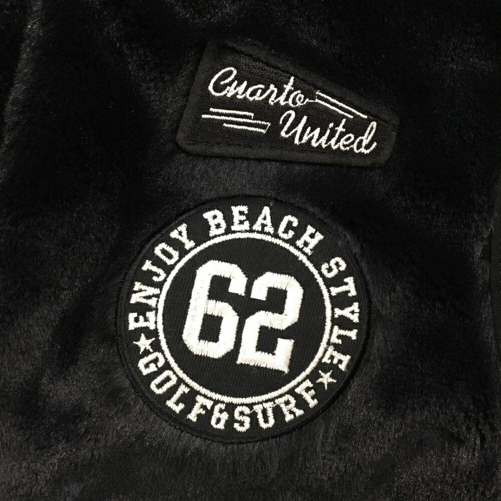 【超美品】クアルトユナイテッド ファーベスト 黒×ピンク×白 サイドロゴ レディース S ゴルフウェア CUARTO UNITED