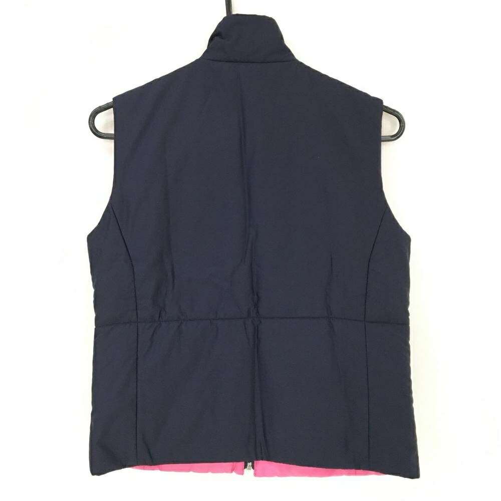 【美品】ラルフローレン 中綿リバーシブルベスト ネイビー×ピンク ポニー刺しゅう レディース 9(M) ゴルフウェア Ralph Lauren