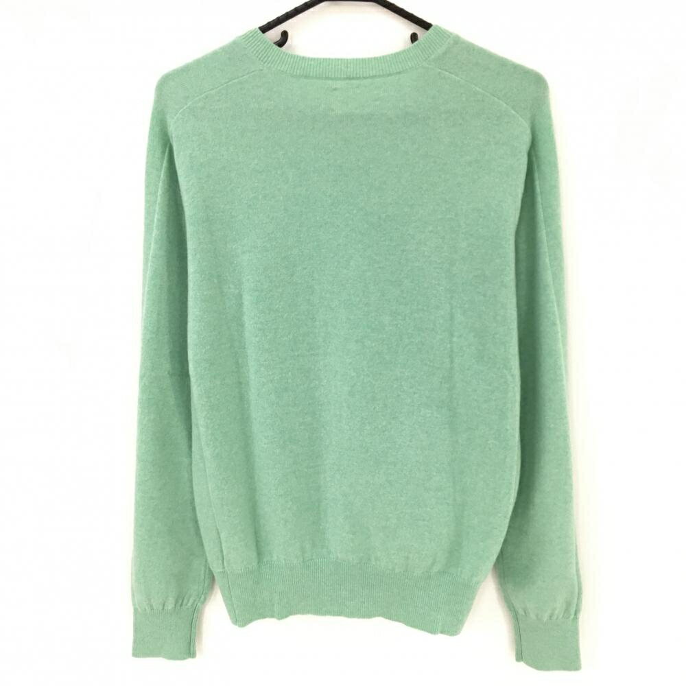 【超美品】ジェイダブリュオー セーター ミントグリーン カシミヤ00％ ニット Vネック メンズ 50 ゴルフウェア JWO
