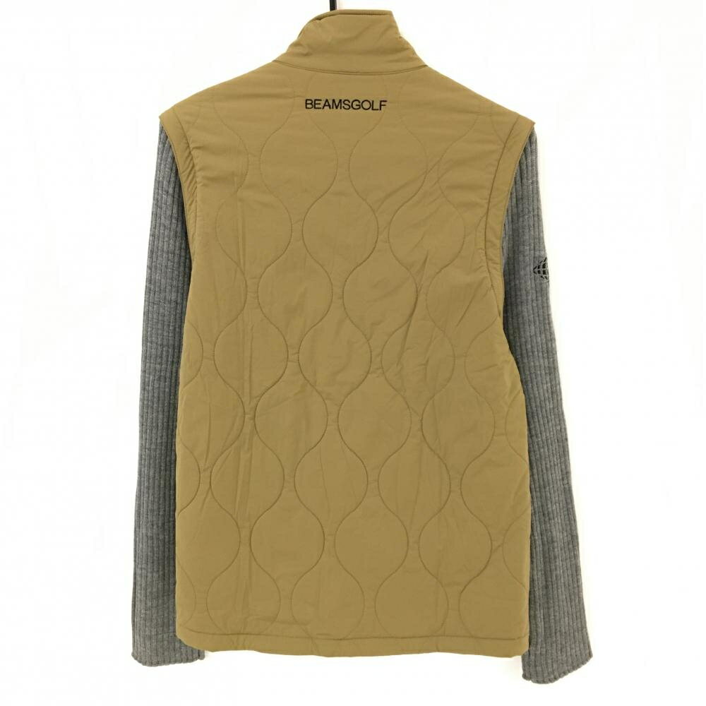 【超美品】ビームスゴルフ 2WAY中綿ジャケット カーキブラウン×グレー 身頃中綿 袖ニット メンズ M ゴルフウェア BEAMS GOLF