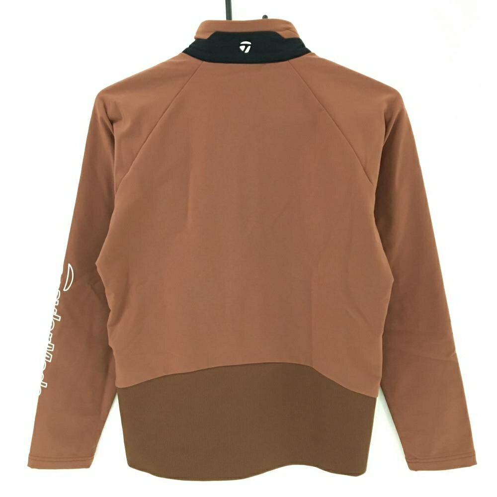 【超美品】テーラーメイド ジャケット ブラウン×黒 ロゴプリント 裏起毛 レディース M ゴルフウェア TaylorMade