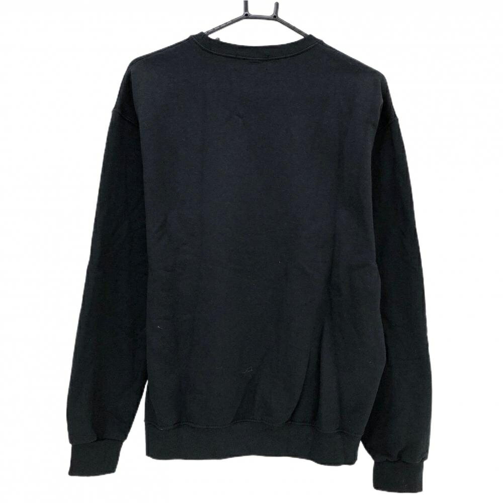 【美品】バンデル トレーナー 黒×グレーン フロント英字 裏起毛 メンズ L ゴルフウェア BANDEL