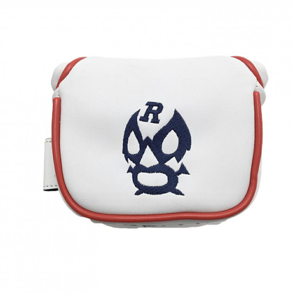 【超美品】ラッセルノ パターカバー 白×レッド×ネイビー ルチャマスク マレット型 ヘッドカバー ゴルフ..