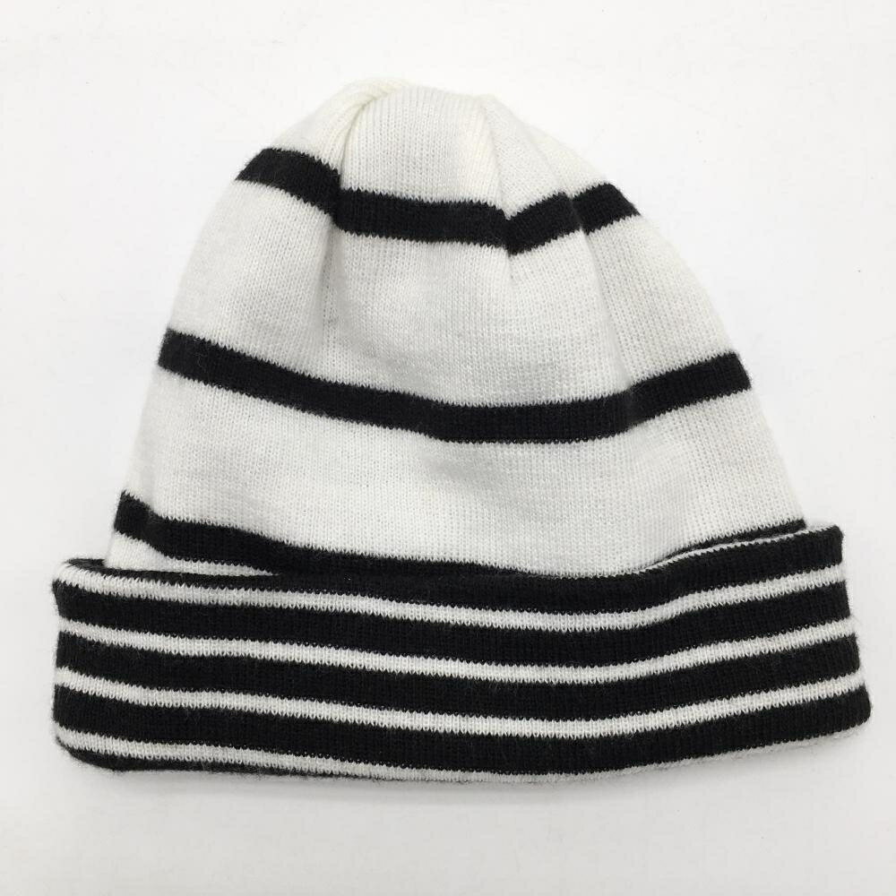 【美品】アルチビオ リバーシブルニット帽 白×黒 ボーダー ゴルフウェア archivio