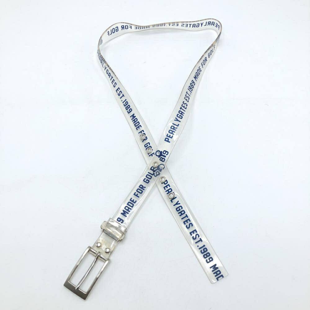 パーリーゲイツ クリアベルト ネイビー ロゴ総柄 レディース ゴルフウェア PEARLY GATES