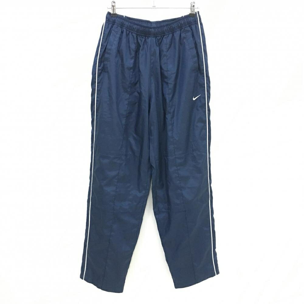 【超美品】ナイキ パンツ ネイビー 斜めストライプ織生地 メッシュ裏地 メンズ XXL ゴルフウェア 大きいサイズ NIKE