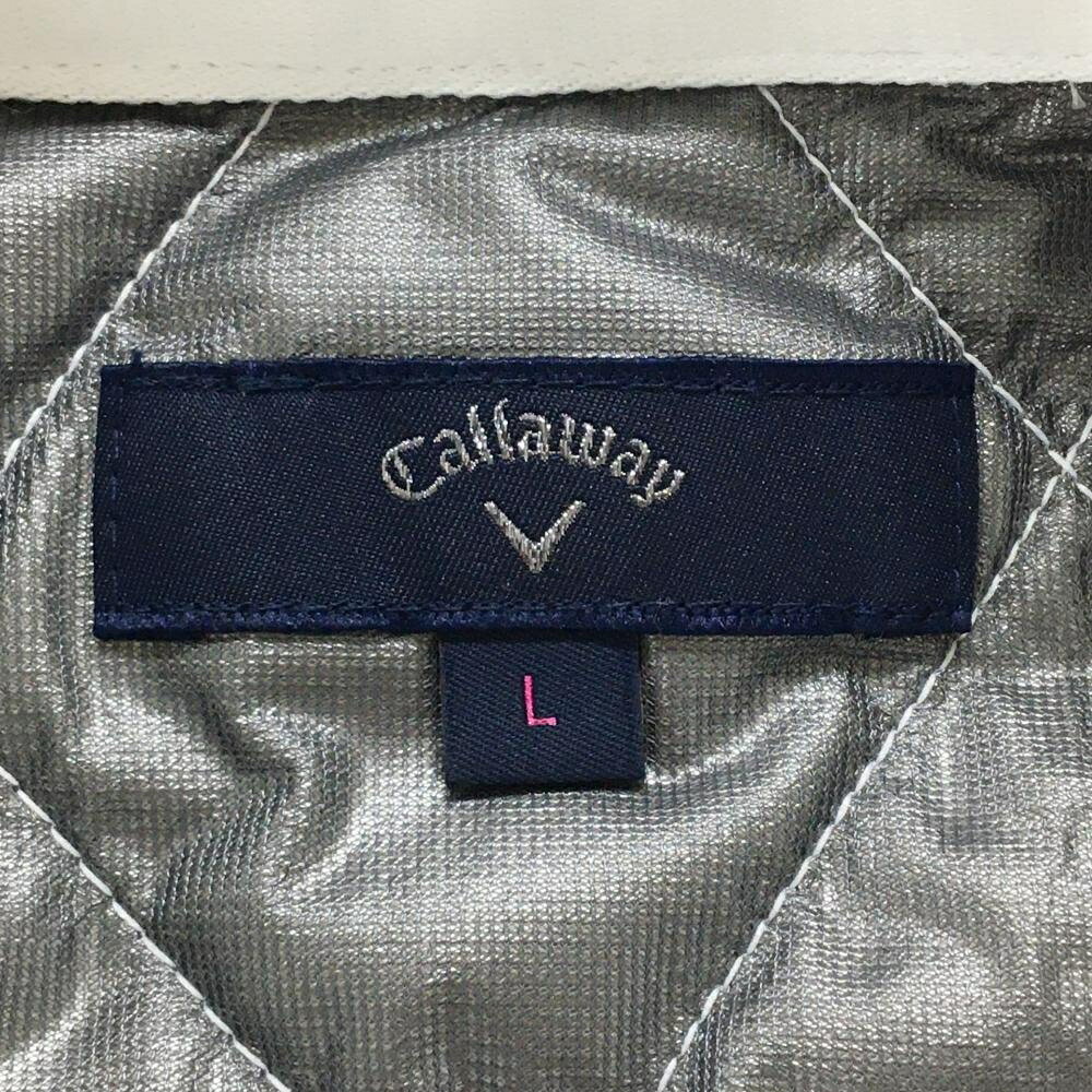 キャロウェイ 中綿ベスト 白×レッド 胸元ライン レディース L ゴルフウェア Callaway