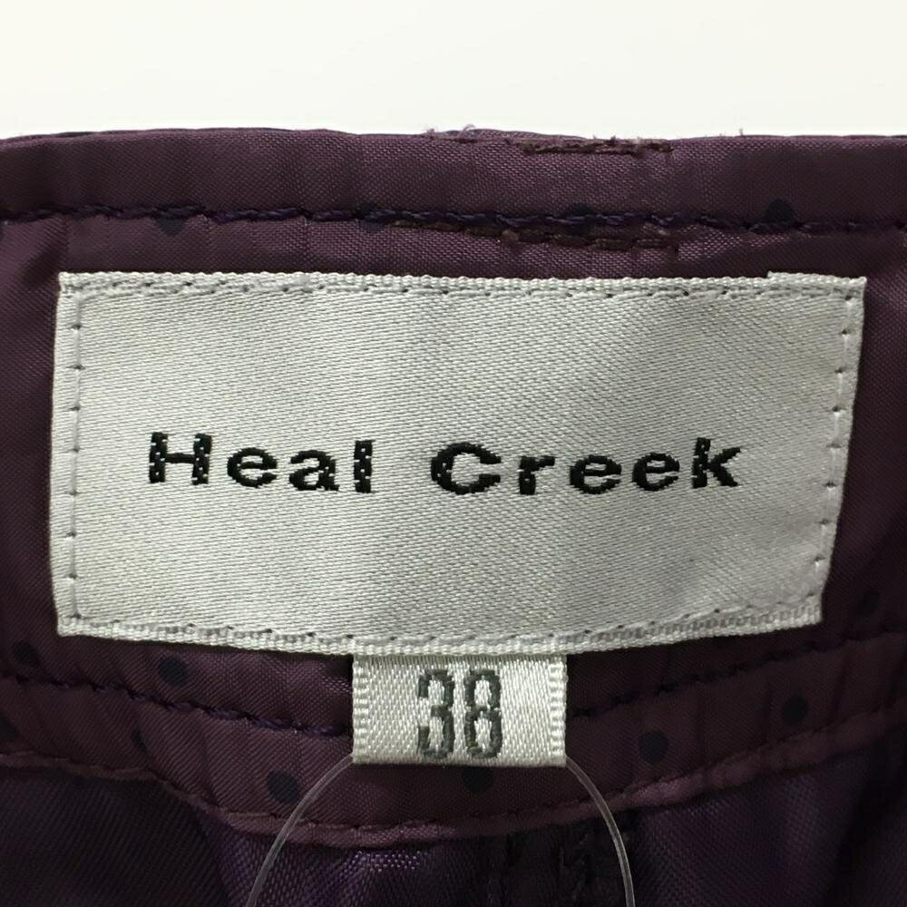 ヒールクリーク 中綿パンツ パープル ドット サイドリブ レディース 38(S) ゴルフウェア Heal Creek