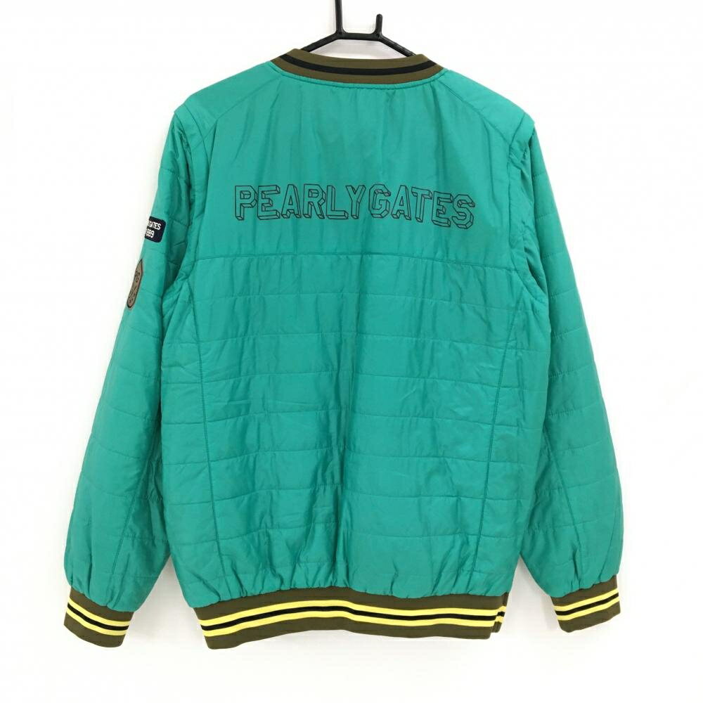 パーリーゲイツ 中綿リバーシブルスニード ブルーグリーン×カーキ 4WAY 袖着脱可 Vネック メンズ 5(L) ゴルフウェア PEARLY GATES