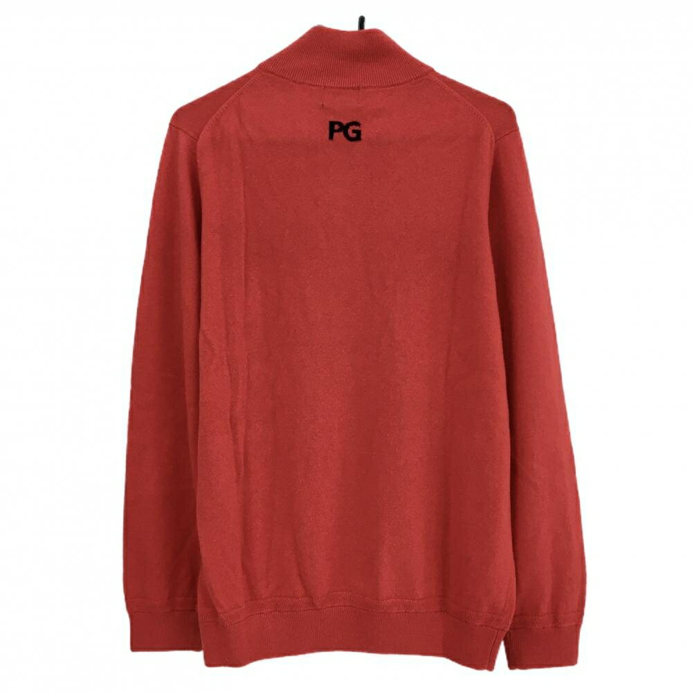 【超美品】パーリーゲイツ ニットジャケット レッド×ネイビー カシミヤ100％ ロゴ メンズ 6(XL) ゴルフウェア PEARLY GATES