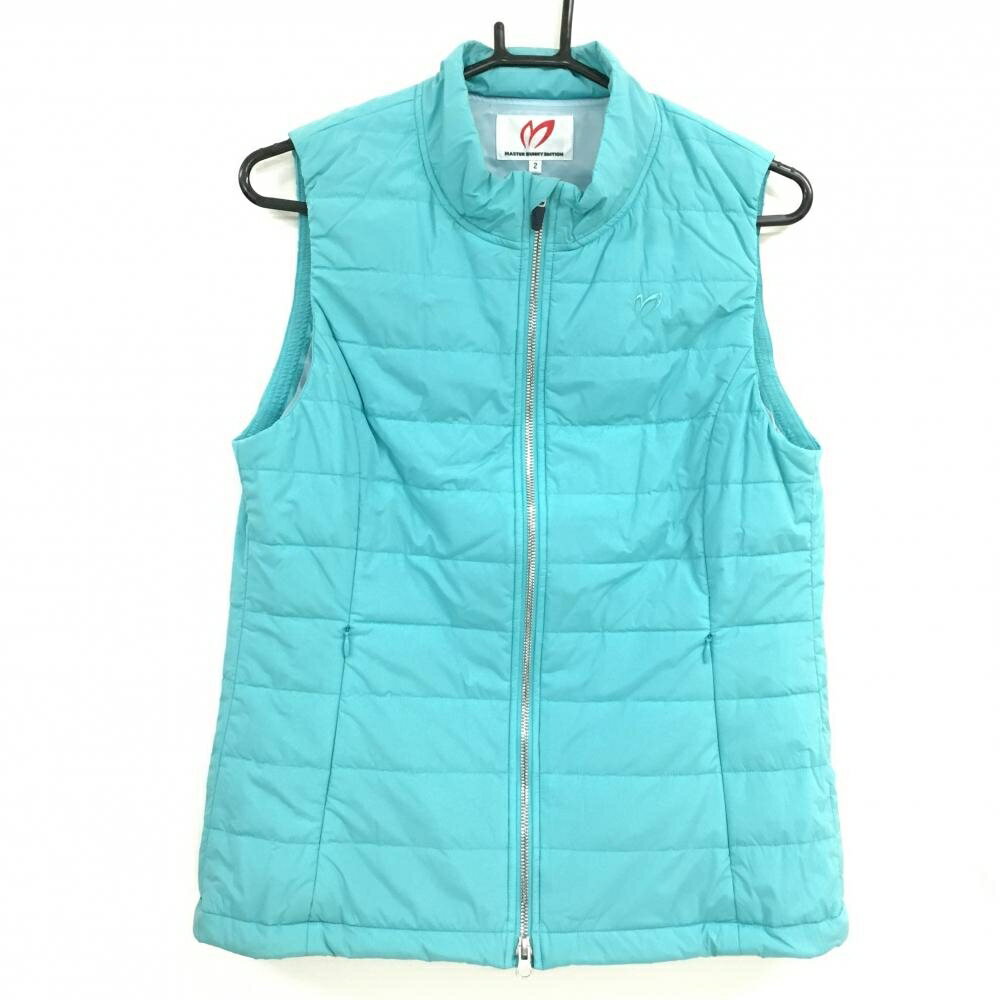 マスターバニー 中綿ベスト ライトブルー ナイロン ロゴ刺しゅう レディース 2(L) ゴルフウェア MASTER..