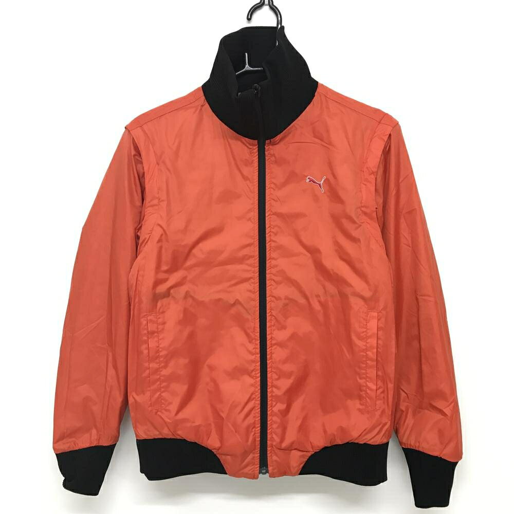 【美品】プーマ 中綿リバーシブルジャケット 黒 裏オレンジ キルティング 4WAY 袖...