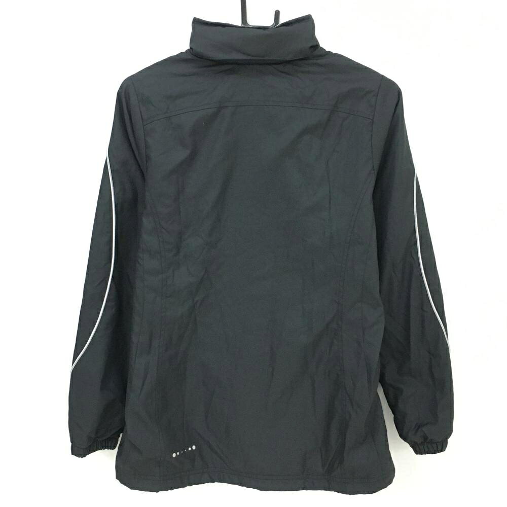 【美品】ミズノ ジャケットブルゾン 黒×白 ブレスサーモ 裾ドローコード フード収納可 SUPERSTAR レディース M ゴルフウェア MIZUNO