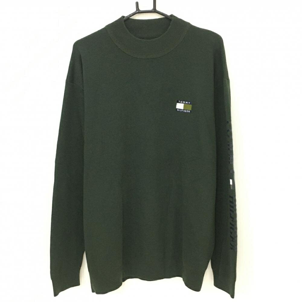 【超美品】トミーヒルフィガーゴルフ ハイネックセーター ダークグリーン メンズ XL ゴルフウェア 2023..