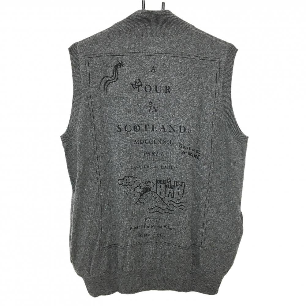 【新品】カステルバジャック ニットジップベスト グレー カシミヤ混 メンズ 48(L) ゴルフウェア CASTELBAJAC