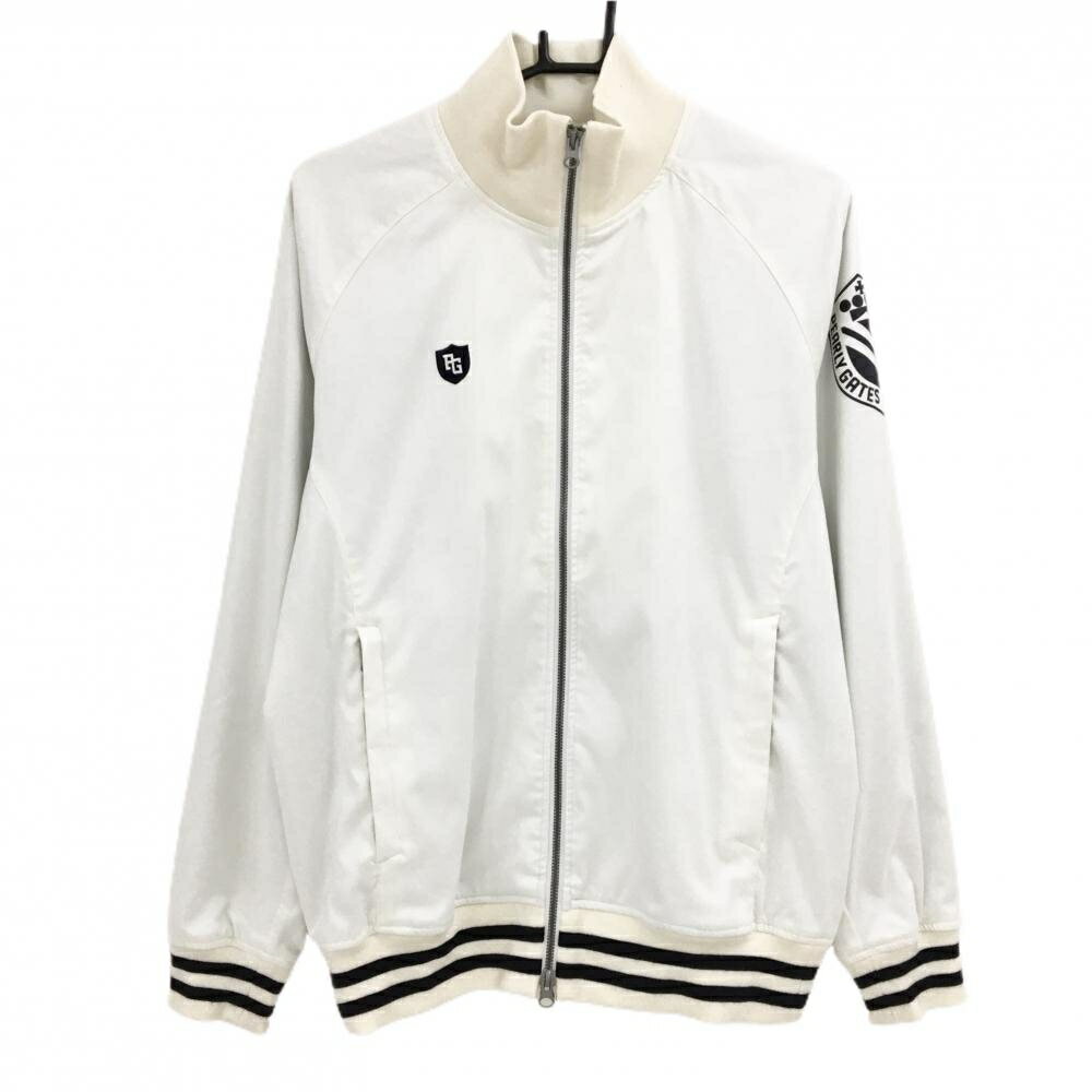 【超美品】パーリーゲイツ ブルゾン 白×アイボリー 蓄熱裏地 裏地ニコちゃん スマイル メンズ 4(M) ゴルフウェア PEARLY GATES