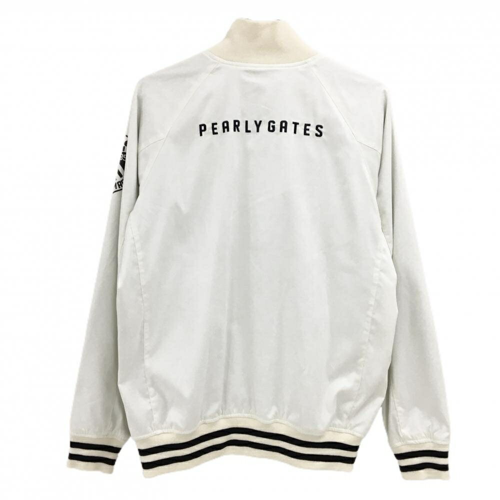 【超美品】パーリーゲイツ ブルゾン 白×アイボリー 蓄熱裏地 裏地ニコちゃん スマイル メンズ 4(M) ゴルフウェア PEARLY GATES