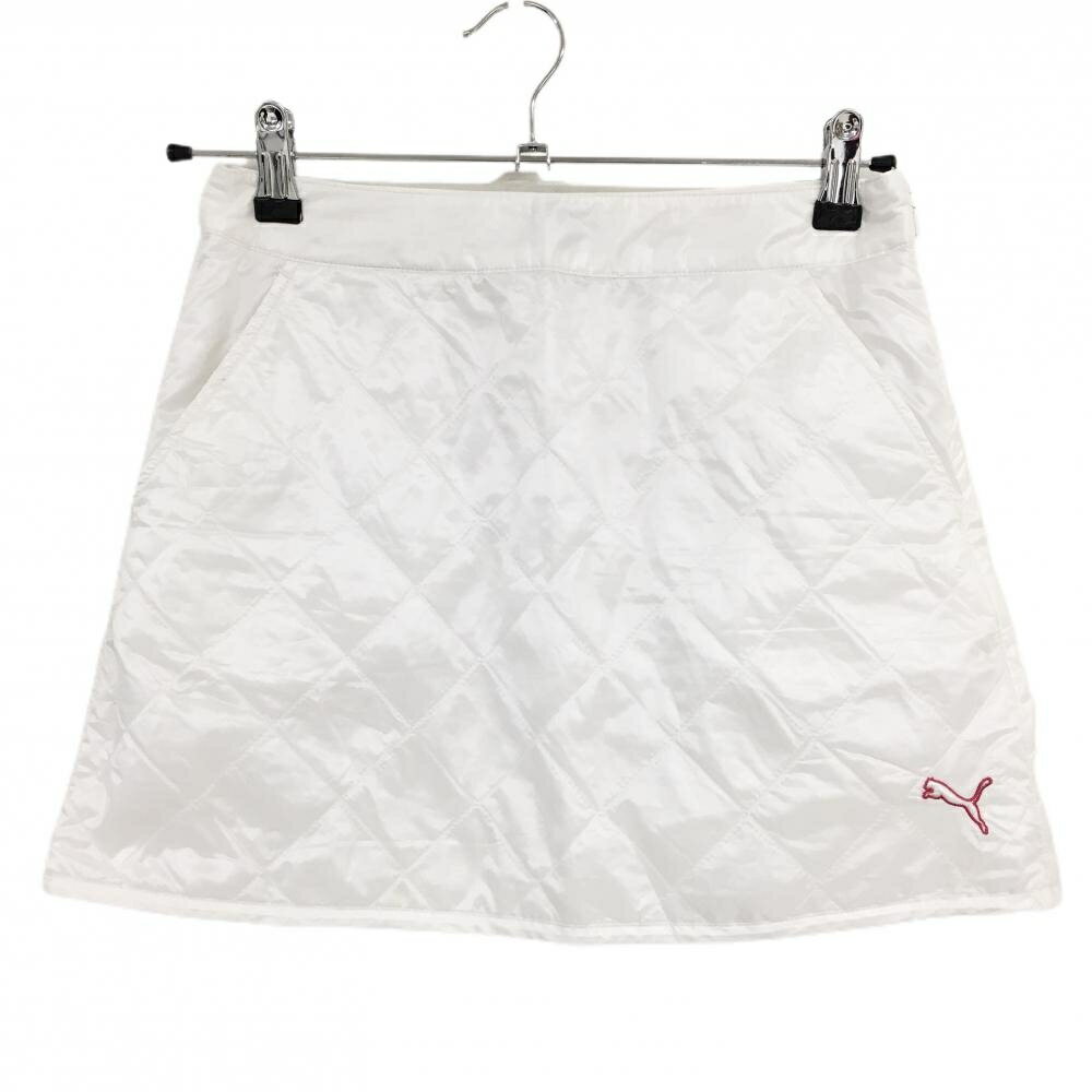 プーマ中綿スカート白キルティングロ...