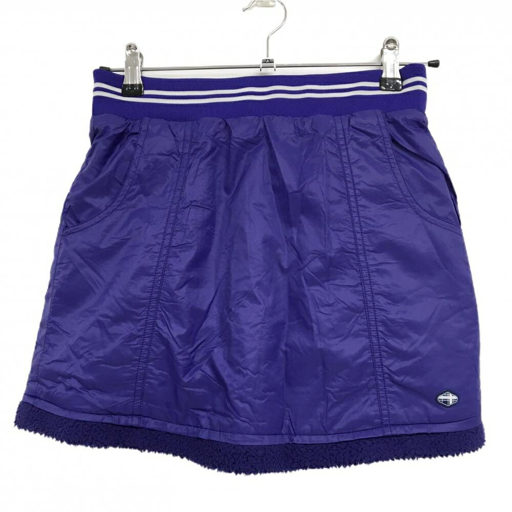 【美品】フィドラ リバーシブルスカート パープル×白 裏面・裾ボア ウエストゴム＆調節紐 レディース 表記なし ゴルフウェア FIDRA