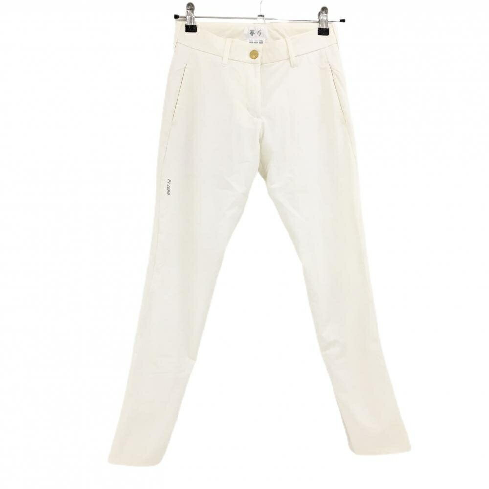 【超美品】デサントゴルフ パンツ 白 裏地付 ストレッチ 中田英寿 レディース 61/S ゴルフウェア DESCE..