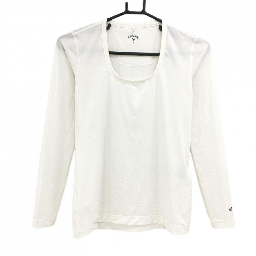 【超美品】キャロウェイ インナーシャツ 白 袖口ロゴ レディース S ゴルフウェア Callaway