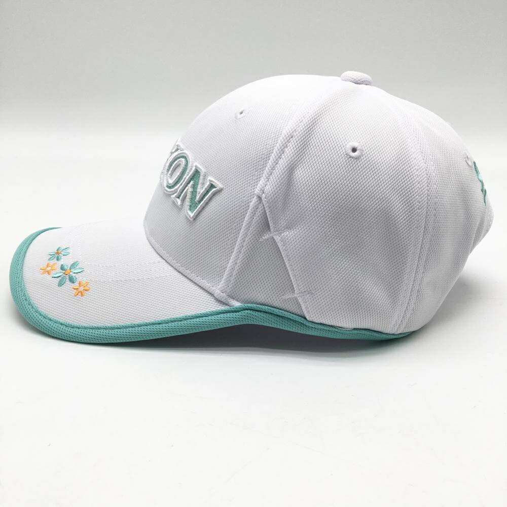 【超美品】スリクソン キャップ 白×ライトグリーン系 立体ロゴ刺しゅう レディース フリーサイズ(54-58cm) ゴルフウェア SRIXON