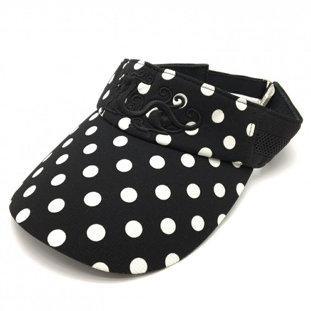 ダンスウィズドラゴン サンバイザー 黒×白 ドット 99(F) ゴルフウェア Dance With Dragon