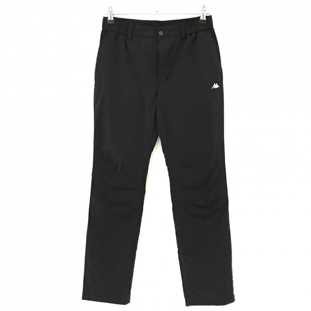 カッパ中綿パンツ黒ロゴ白ウエストゴ...