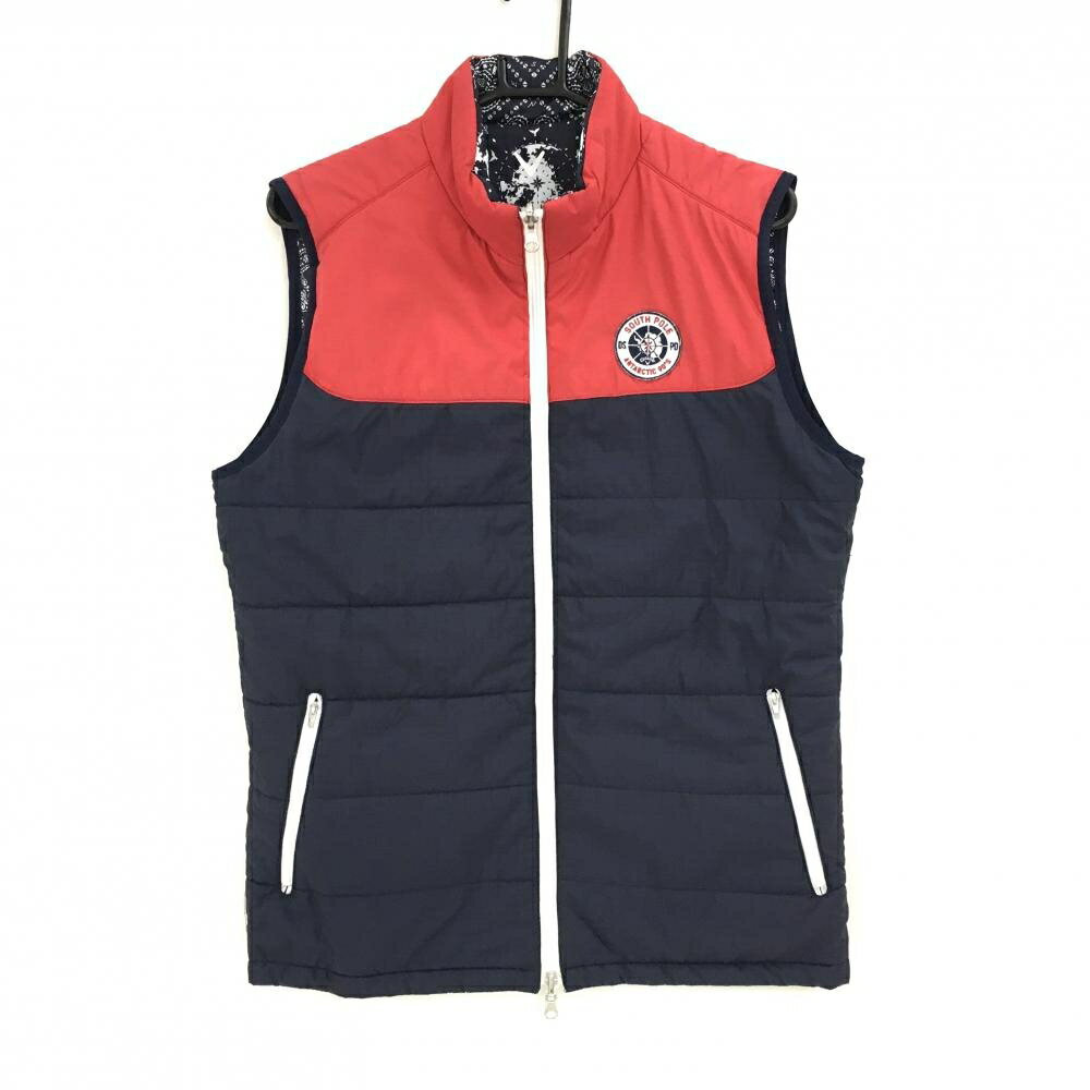 キャロウェイ 中綿リバーシブルベスト ネイビー×レッド 刺しゅうワッペン メンズ L ゴルフウェア Callaway