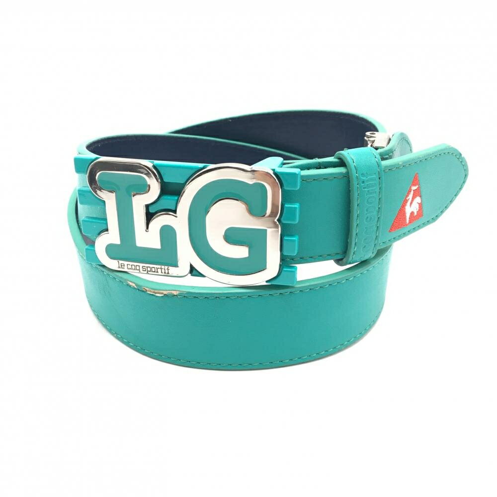 【美品】ルコック トップ式ベルト ターコイズグリーン レディース ゴルフウェア le coq sportif