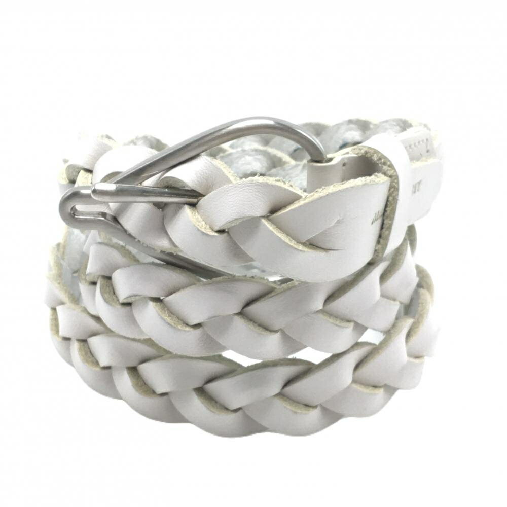 マスターバニー 編み込みベルト 白 シルバーバックル レディース ゴルフウェア MASTER BUNNY EDITION