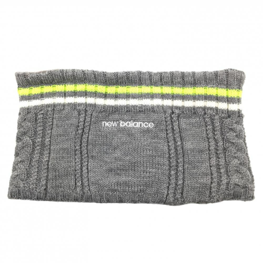 【超美品】ニューバランスゴルフ ネックウォーマー グレー ケーブル編み 裏起毛 FR ゴルフウェア New B..