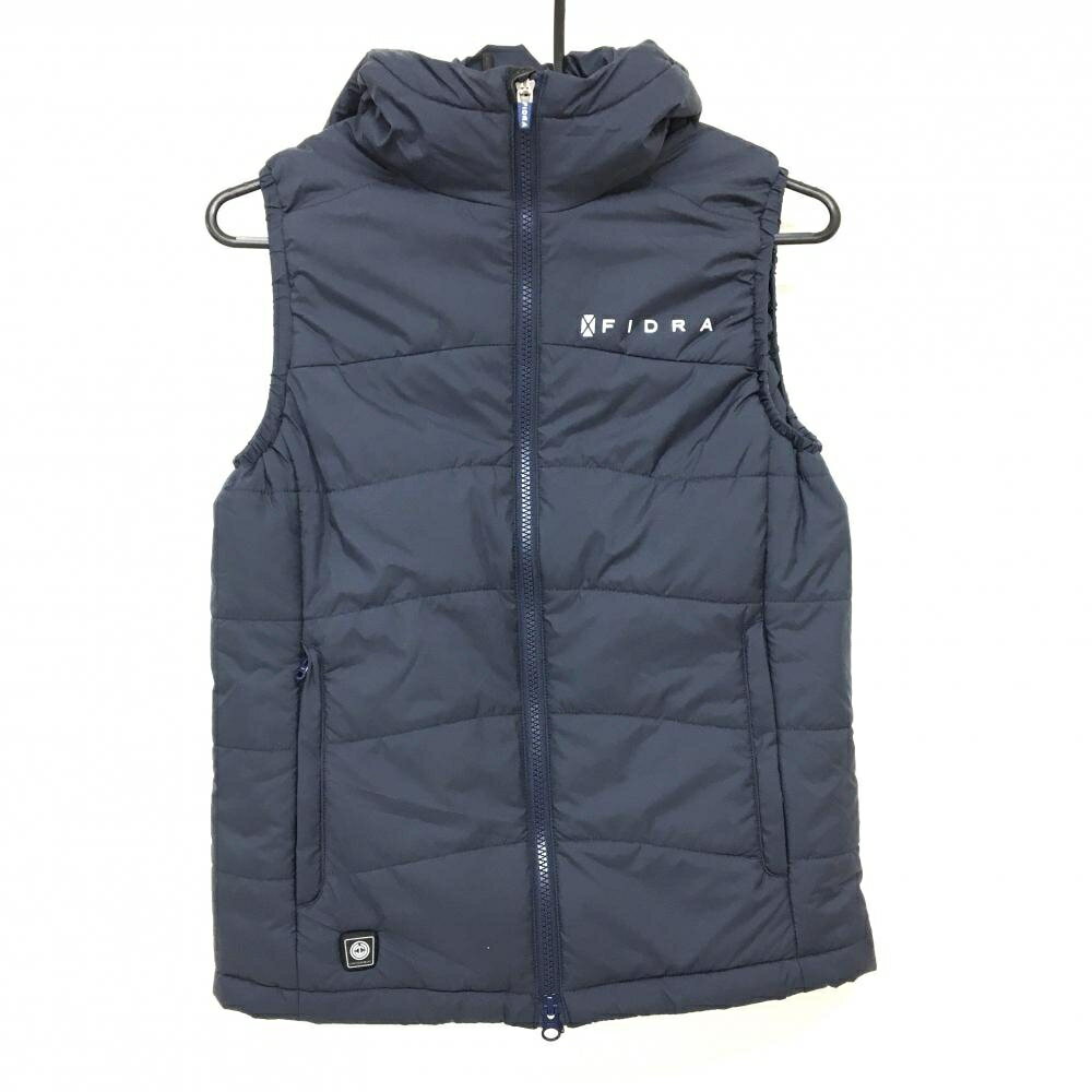 【超美品】フィドラ 中綿ベスト ネイビー×白 CROSS HEAT ヒーター内臓 通電確認済み レディース S/P ゴルフウェア FIDRA