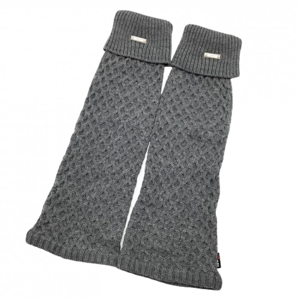 【美品】マスターバニー ニットレッグウォーマー グレー 凹凸編み レディース ゴルフウェア MASTER BUN..