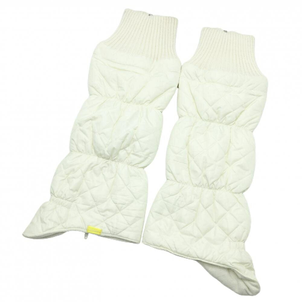 23区ゴルフ 切替レッグウォーマー 白 キルティング 裏起毛 レディース F ゴルフウェア 23区