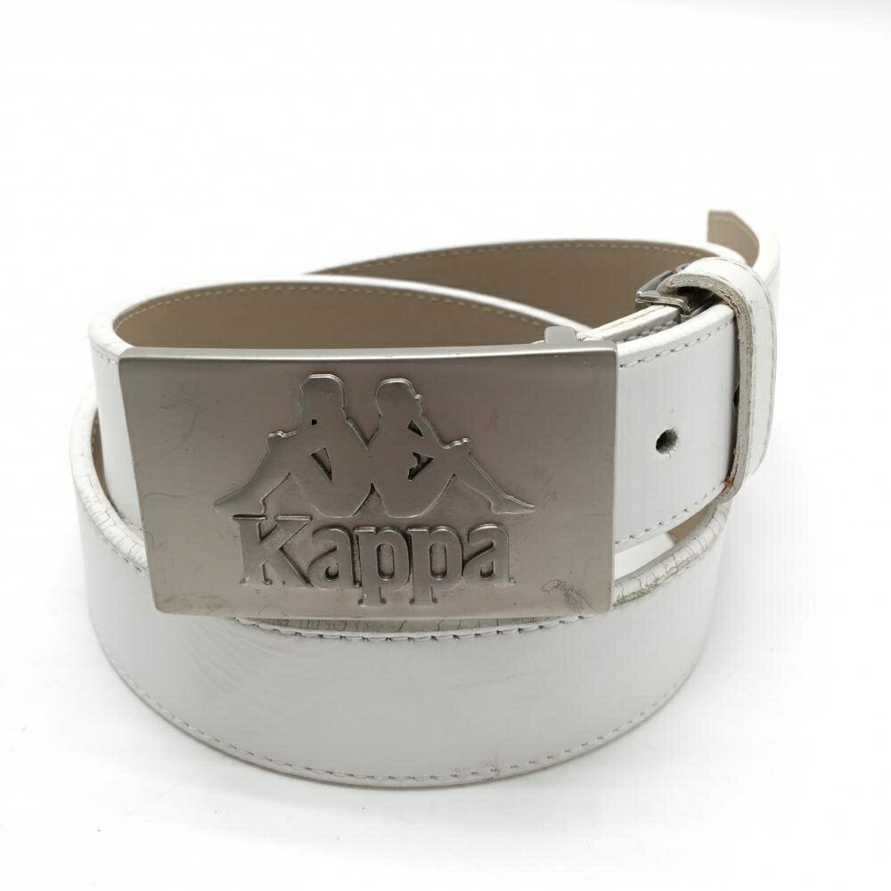 【美品】カッパ トップ式ベルト 白 バックルシルバー レディース ゴルフウェア Kappa