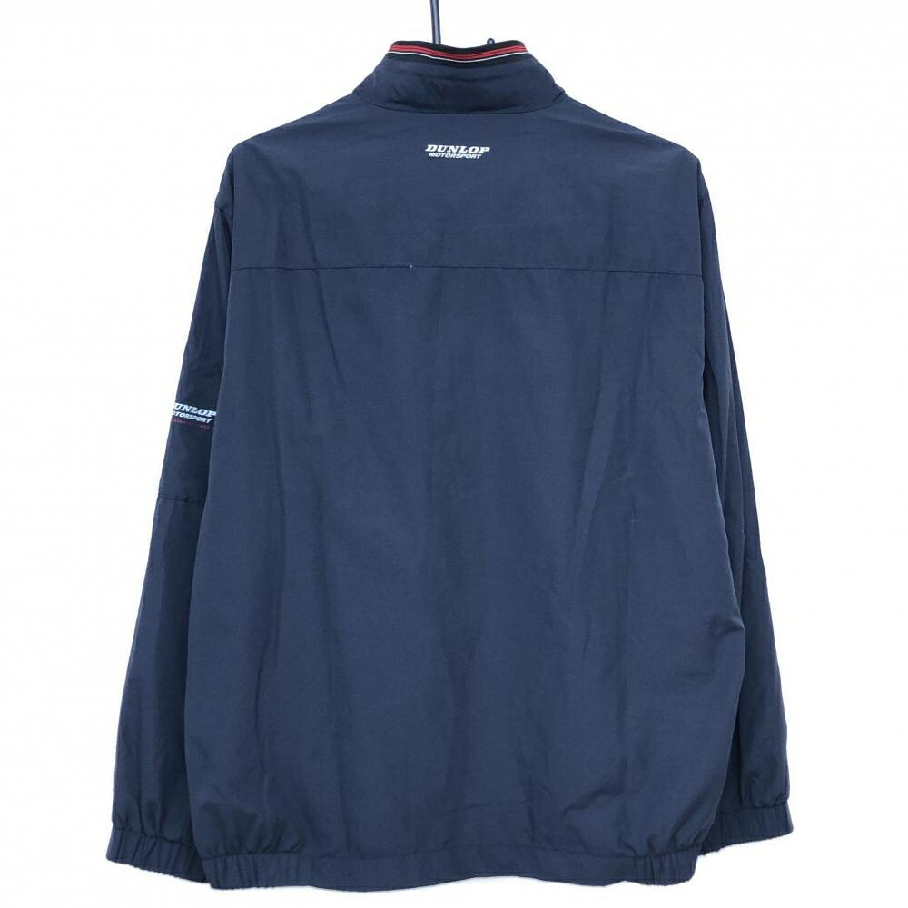 【超美品】ダンロップ　ジップジャケット　杢ダークネイビー　襟リブ赤ライン 袖口マジックテープ メンズ L ゴルフウェア DUNLOP