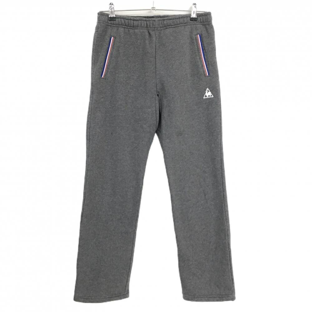 【美品】ルコック パンツ グレー 裏起毛 一部トリコロール ウエストゴム＆調節紐 レディース S ゴルフ..