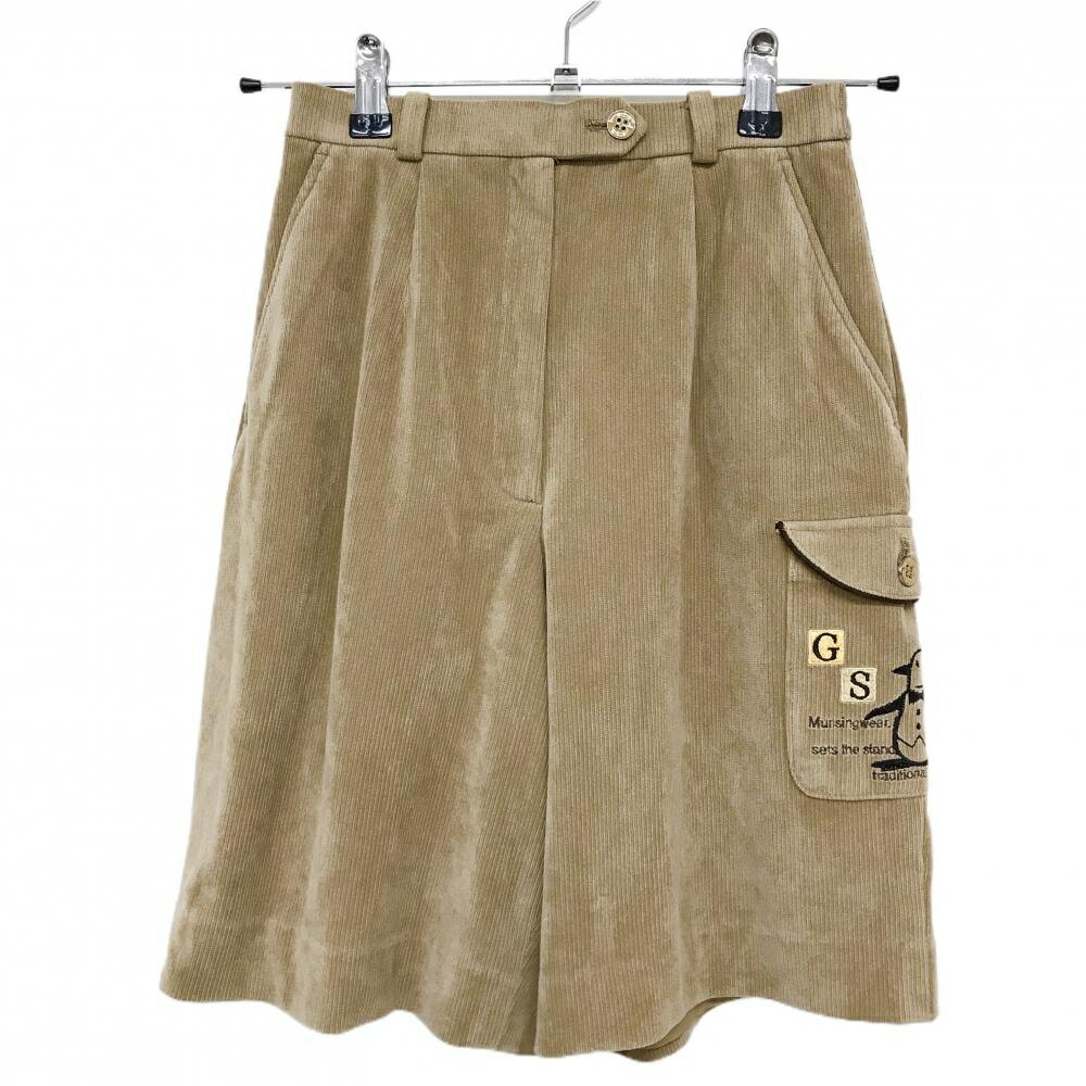 【美品】マンシングウェア キュロットスカート ライトブラウン コーデュロイ レディース 7 ゴルフウェ..
